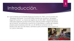 Introducción.
Fue fundada por la Familia Segovia Fuantos en 1969, con el nombre de 
“Bodegas Alameda”. En el año 2000 cambio