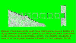 Because of their characteristic length, linear organizations express a direction and 
signify movement, extension, and growth