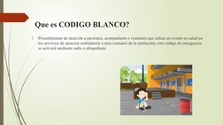 Que es CODIGO BLANCO?

Procedimiento de atención a pacientes, acompañante o visitantes que sufran un evento en salud en 
los