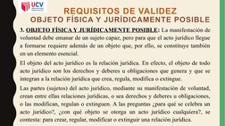 REQUISITOS DE VALIDEZ
OBJETO FÍSICA Y JURÍDICAMENTE POSIBLE
3. OBJETO FÍSICA Y JURÍDICAMENTE POSIBLE: La manifestación de 
vo
