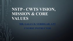 Ncst Core Values NSTP-CWTS Vision, Mission & Values | PDF | Social Science