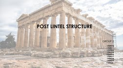 POST LINTEL STRUCTURE 
GROUP 2
1709010
1709011
1709012
1709014
1709015
1709017
1709018
1709019
1709020 
