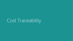 Cost Traceability
