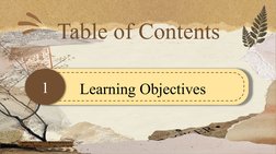 Table of Contents
Learning Objectives
1
