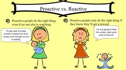 Proactive vs. Reactive
Proactive people do the right thing 
even if no one else is watching.
Reactive people only do the righ
