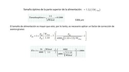 5306 𝜇𝑚
El tamaño de alimentación es mayor que esto; por lo tanto, es necesario aplicar un factor de corrección de 
avance 