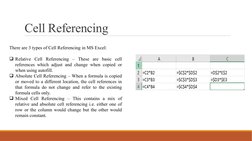 Types of Cell Referencing in Excel | PDF