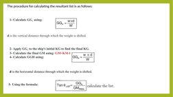 The procedure for calculating the resultant list is as follows:
1- Calculate GGv using:
d is the vertical distance through wh