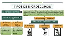 TIPOS DE MICROSCOPIOS
30%
A). MICROSCOPIO ÓPTICO 
Los microscopios ópticos permiten utilizar diversas técnicas de 
observació