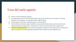 Usos del suelo agrario
●
Poseen un alto rendimiento agricola.
●
Sus explotaciones oscila entre 160-190 hectáreas que varían d