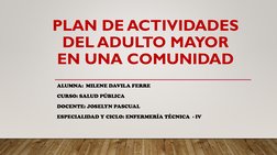 Plan de Actividades para Adultos Mayores | PDF | Adultos | Vejez