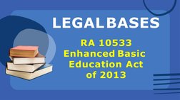 LEGALBASES
RA 10533
Enhanced Basic  
Education Act 
of 2013
