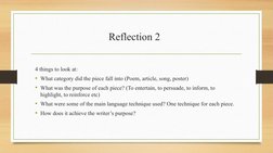 English SBA Reflection 2 Guide | PDF | Poetry | Metaphor