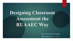 Designing TOS for Classroom Assessments | PDF | Educational Assessment ...