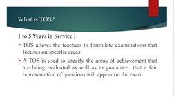 Designing TOS for Classroom Assessments | PDF | Educational Assessment ...