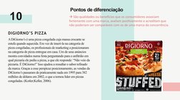 DIGIORNO’S PIZZA
A DiGiorno’s é uma pizza congelada cuja massa crocante se 
estufa quando aquecida. Em vez de inseri-la na ca