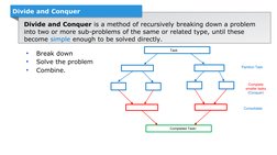 Photosynthesis
Divide and Conquer is a method of recursively breaking down a problem 
into two or more sub-problems of the sa