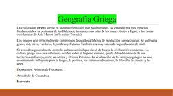 Geografía Griega
 La civilización griega surgió en la zona oriental del mar Mediterráneo. Se extendió por tres espacios 
fund