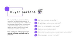 Bu y e r persona
Una buyer persona es una representación 
semi-ficticia de nuestro consumidor final (o 
potencial) construida