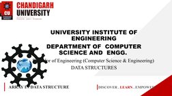 DISCOVER . LEARN . EMPOWER
ARRAY IN DATA STRUCTURE
 
UNIVERSITY INSTITUTE OF 
ENGINEERING
DEPARTMENT OF  COMPUTER 
SCIENCE AN