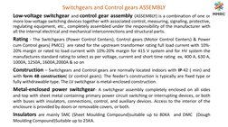 Switchgears and Control gears ASSEMBLY
Low-voltage switchgear and control gear assembly (ASSEMBLY) is a combination of one or
