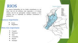 RIOS  
Cuencas importante  
Otros ríos importante  
La riqueza hidrográfica de los Andes colombianos es, sin 
duda, uno de su