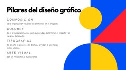 Pilares del diseño gráfico
C O L O R E S
Es el principal elemento, es el que ayuda a determinar el impacto y el
carácter del
