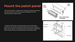 ⦁ Remove the patch modules from the patch panel by pressing
the latches inward until the latches disengage from the
opening.