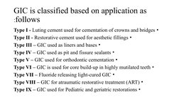 Complete Gics Chart GIC Classification and Types in Dentistry | PDF | Science & Mathematics ...