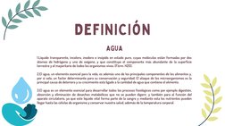 1.Líquido transparente, incoloro, inodoro e insípido en estado puro, cuyas moléculas están formadas por dos
átomos de hidróge