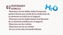 -Reacciona con los óxidos ácidos (compuesto
químico binario que resulta de la combinación de
un elemento no metal con el oxíg