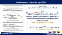 Printable Rer RER and COENRR Guidelines for Expenses | PDF | Payments | Receipt