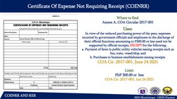 RER and COENRR Guidelines for Expenses | PDF | Payments | Receipt