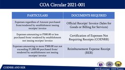 RER and COENRR Guidelines for Expenses | PDF | Payments | Receipt