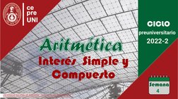 2022-2
4
Interés  Simple y 
Compuesto 
preuniversitario
