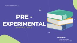 Practical Research 2
RESEARCH DESIGN
PRE -
EXPERIMENTAL
Patac, Geraldine B.
Ponferrada, Myreen DR.
Presented by:
