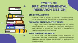 TYPES OF 
PRE -EXPERIMENTAL
RESEARCH DESIGN
 ONE SHOT CASE STUDY
A single group is studied at a single point in time after
so
