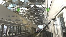 • 6 lines 
• 85 stations 
• 176 km of tracks
• 80 routes
• 3,000 bus stops 
• 1,900 km of roads 
