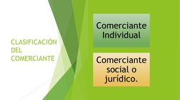 CLASIFICACIÓN 
DEL 
COMERCIANTE
Comerciante 
Individual
Comerciante 
social o 
jurídico.
