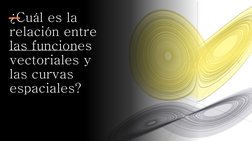 ¿Cuál es la 
relación entre 
las funciones 
vectoriales y 
las curvas 
espaciales?
