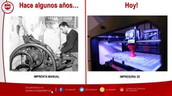 Hace algunos años…
Hoy!
IMPRENTA MANUAL
IMPRESORA 3D
