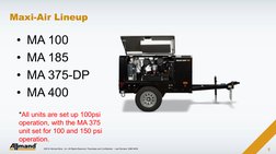 • MA 100 
• MA 185 
• MA 375-DP 
• MA 400 
5 
Maxi-Air Lineup 
©2019 Allmand Bros., Inc. All Rights Reserved. Proprietary and