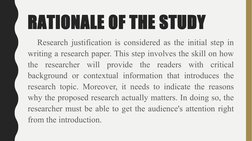 Justify In Research Crafting a Study Rationale Guide | PDF