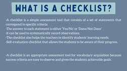 Checklist as an Assessment Tool | PDF
