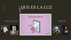 PARTICULAS 
¿QUE ES LA LUZ 
?
ONDAS
