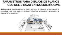 PARÁMETROS PARA DIBUJOS DE PLANOS
Arquitectónico, especialidad que se centra en cubrir y satisfacer las necesidades y 
demand