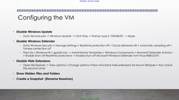 TRAINER - DO NOT SHARE
TRAINER - DO NOT SHARE
Configuring the VM
• Disable Windows Update
•
Goto Services.exe -> Windows Upda