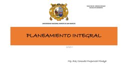 PLANEAMIENTO INTEGRAL
Mg. Arq. Consuelo Muguruza Minaya
2020-I
FACULTAD DE  CIENCIAS SOCIALES
ESCUELA DE GEOGRAFIA
UNIVERSIDA