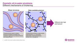 8
Cosmetic oil-in-water emulsions
Different mechanisms of thickening
July 2020 | Evonik emulsion emusifiers & emollients_dist