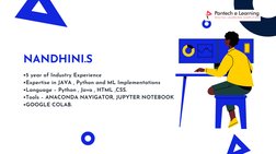 NANDHINI.S
•5 year of Industry Experience
•Expertise in JAVA , Python and ML Implementations
•Language – Python , Java , HTML